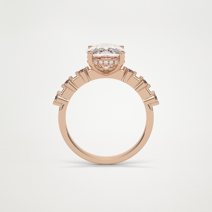 Cushion Dainty & Hidden Halo Moissanite Engagement Ring – 4 CT Lab-Created Brilliance in 10K/14K/18K Gold