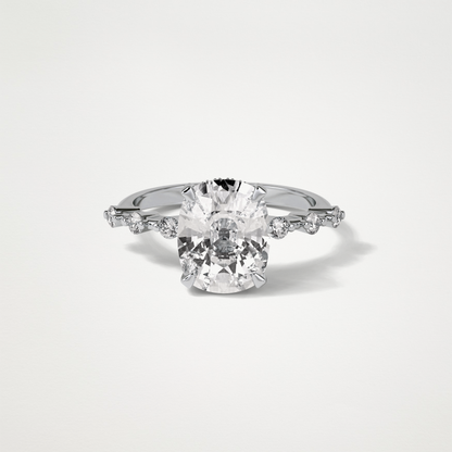 Cushion Dainty & Hidden Halo Moissanite Engagement Ring – 4 CT Lab-Created Brilliance in 10K/14K/18K Gold