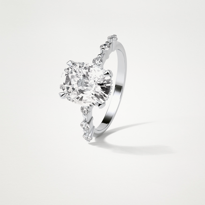 Cushion Dainty & Hidden Halo Moissanite Engagement Ring – 4 CT Lab-Created Brilliance in 10K/14K/18K Gold