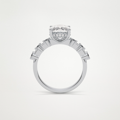 Cushion Dainty & Hidden Halo Moissanite Engagement Ring – 4 CT Lab-Created Brilliance in 10K/14K/18K Gold