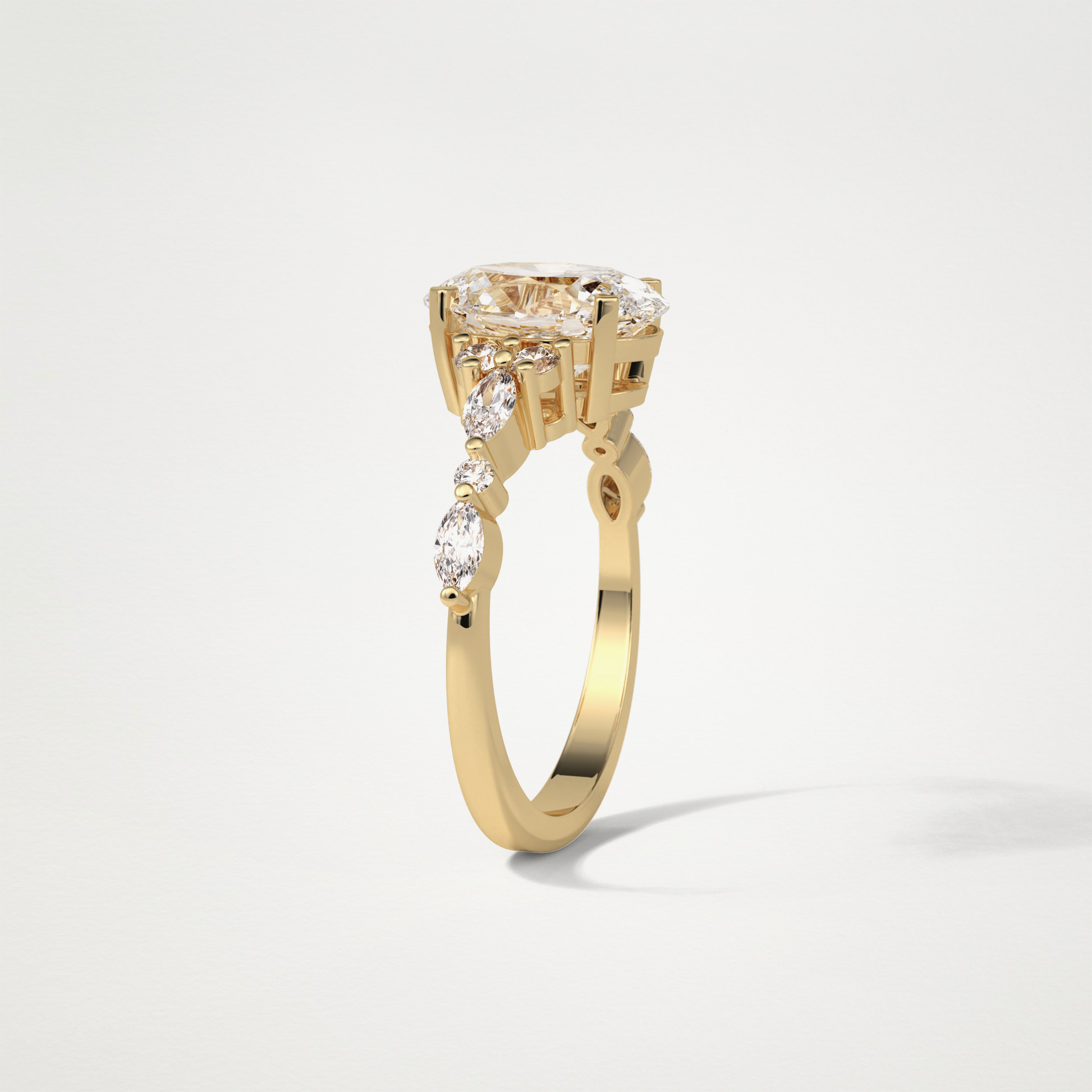 Oval Cluster & Pave Moissanite Engagement Ring – 2.1 CT Lab-Created Brilliance in 10K/14K/18K Gold