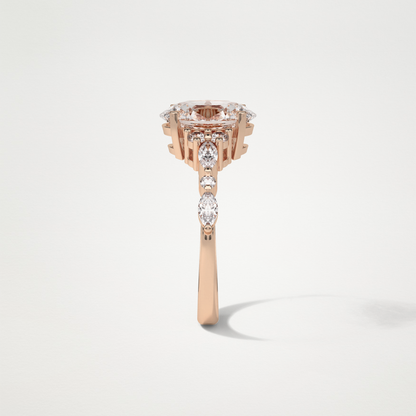 Oval Cluster & Pave Moissanite Engagement Ring – 2.1 CT Lab-Created Brilliance in 10K/14K/18K Gold