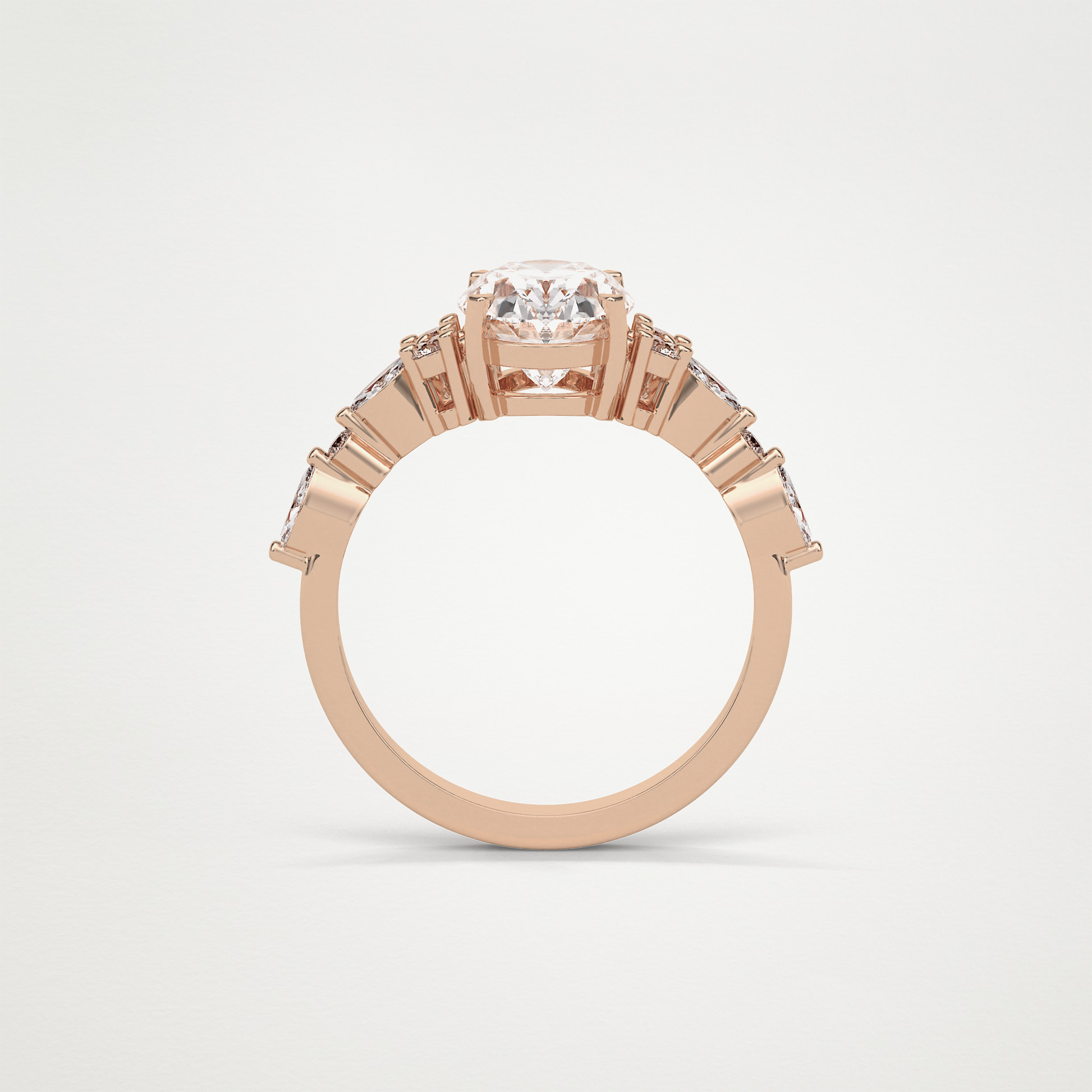 Oval Cluster & Pave Moissanite Engagement Ring – 2.1 CT Lab-Created Brilliance in 10K/14K/18K Gold