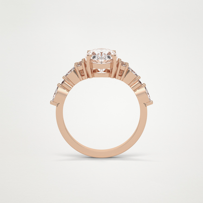 Oval Cluster & Pave Moissanite Engagement Ring – 2.1 CT Lab-Created Brilliance in 10K/14K/18K Gold