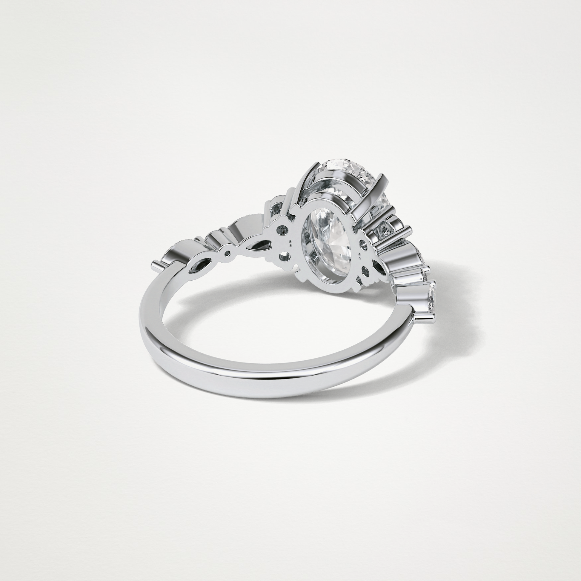Oval Cluster & Pave Moissanite Engagement Ring – 2.1 CT Lab-Created Brilliance in 10K/14K/18K Gold
