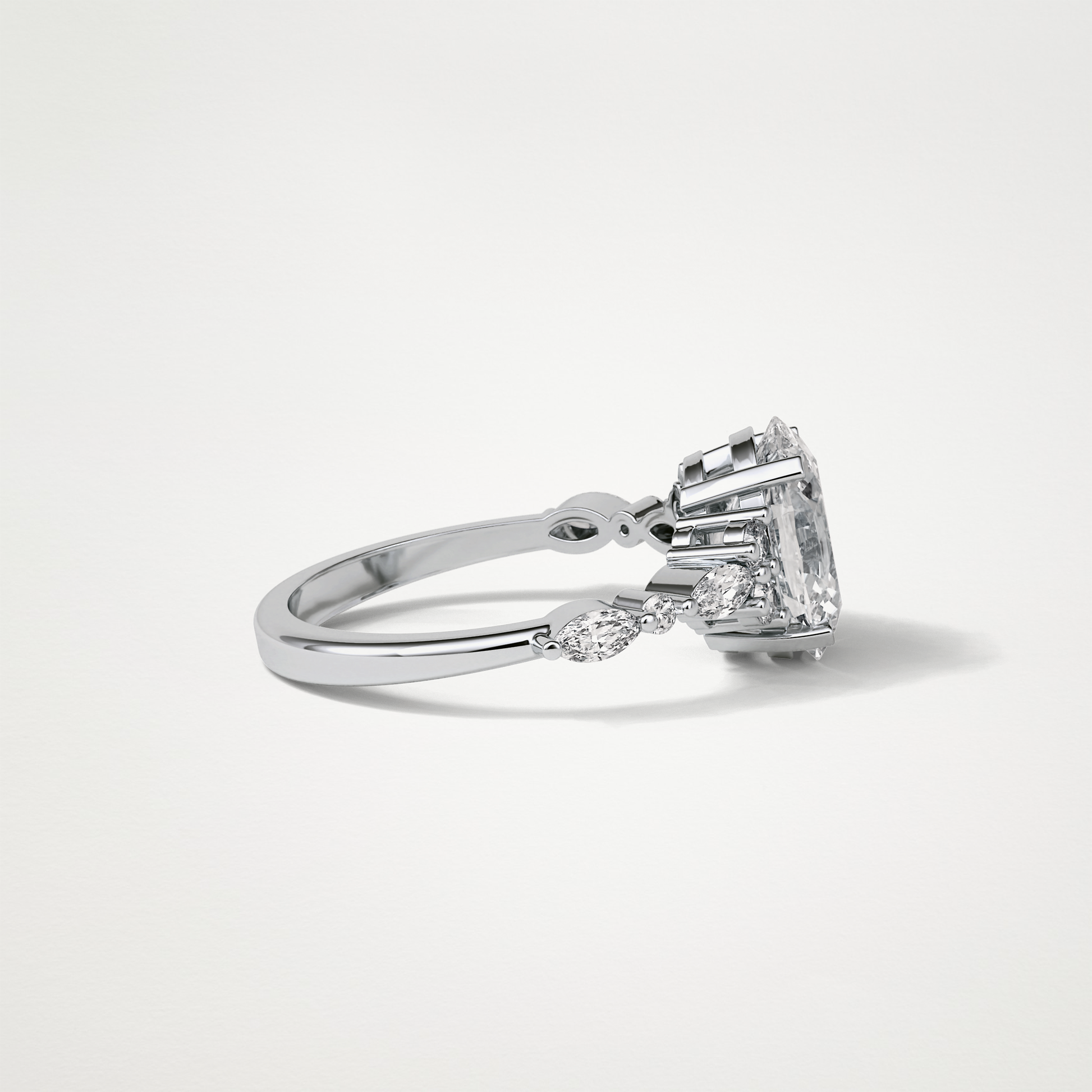 Oval Cluster & Pave Moissanite Engagement Ring – 2.1 CT Lab-Created Brilliance in 10K/14K/18K Gold