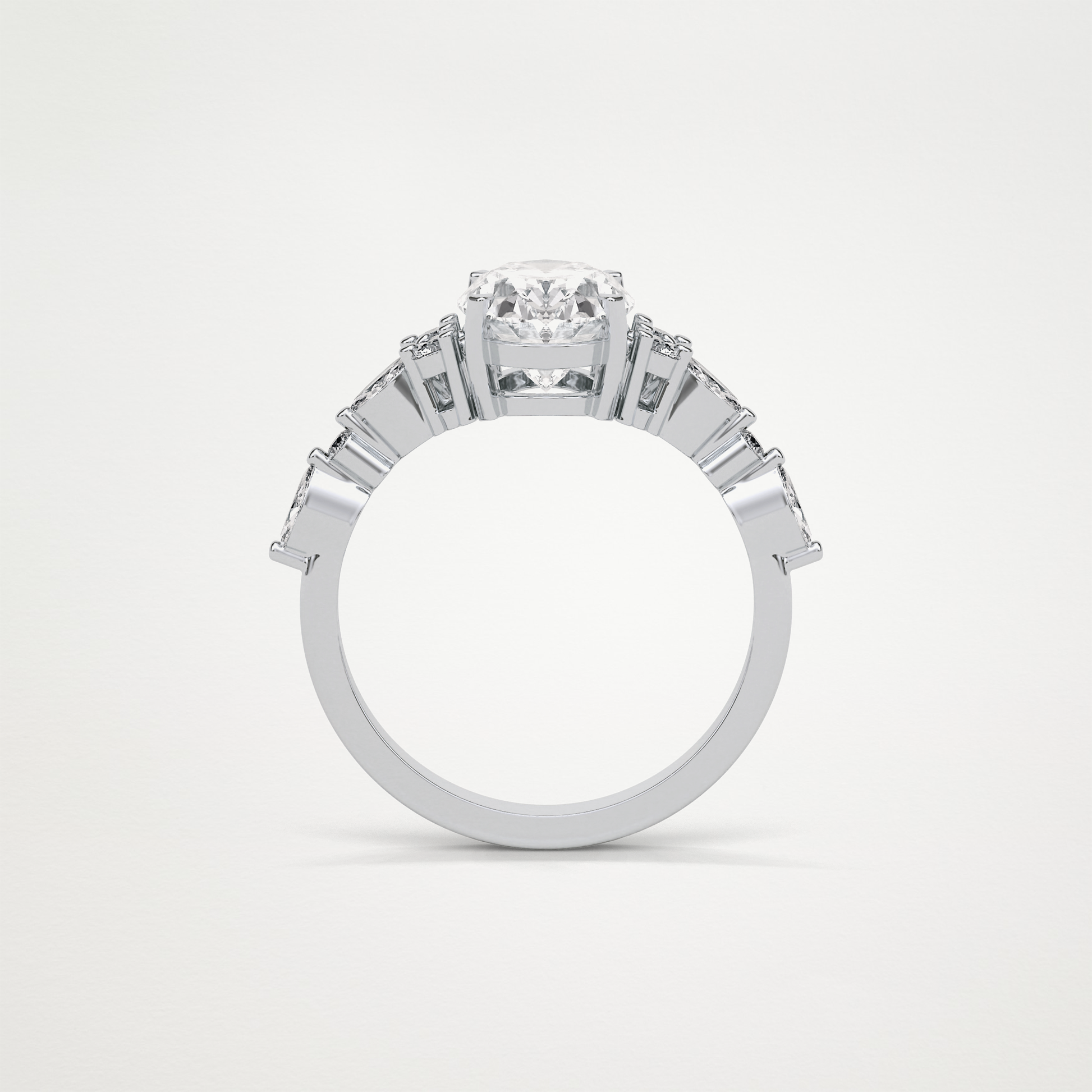 Oval Cluster & Pave Moissanite Engagement Ring – 2.1 CT Lab-Created Brilliance in 10K/14K/18K Gold