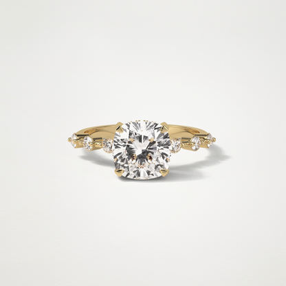 Cushion Dainty & Hidden Halo Moissanite Engagement Ring – 2.15 CT Lab-Created Brilliance in 10K/14K/18K Gold