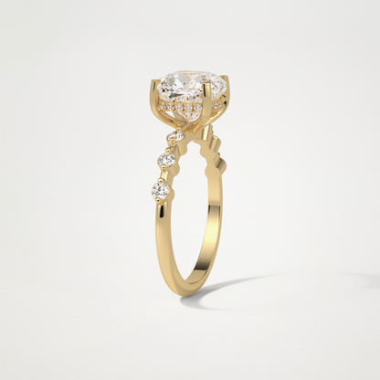 Cushion Dainty & Hidden Halo Moissanite Engagement Ring – 2.15 CT Lab-Created Brilliance in 10K/14K/18K Gold