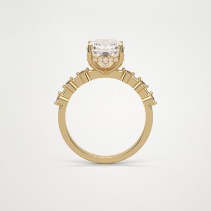 Cushion Dainty & Hidden Halo Moissanite Engagement Ring – 2.15 CT Lab-Created Brilliance in 10K/14K/18K Gold
