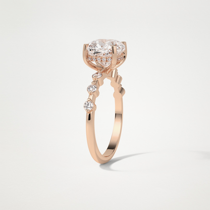 Cushion Dainty & Hidden Halo Moissanite Engagement Ring – 2.15 CT Lab-Created Brilliance in 10K/14K/18K Gold
