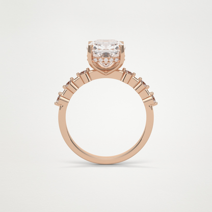 Cushion Dainty & Hidden Halo Moissanite Engagement Ring – 2.15 CT Lab-Created Brilliance in 10K/14K/18K Gold