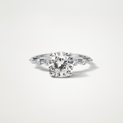 Cushion Dainty & Hidden Halo Moissanite Engagement Ring – 2.15 CT Lab-Created Brilliance in 10K/14K/18K Gold