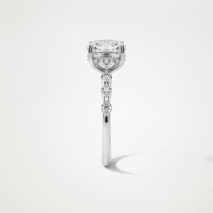 Cushion Dainty & Hidden Halo Moissanite Engagement Ring – 2.15 CT Lab-Created Brilliance in 10K/14K/18K Gold