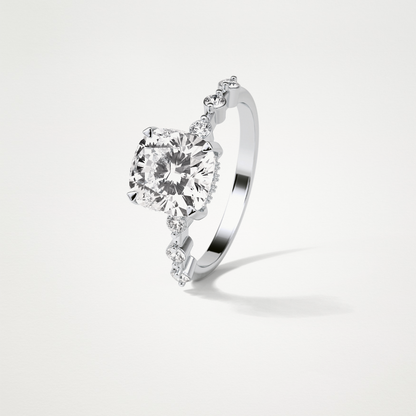 Cushion Dainty & Hidden Halo Moissanite Engagement Ring – 2.15 CT Lab-Created Brilliance in 10K/14K/18K Gold