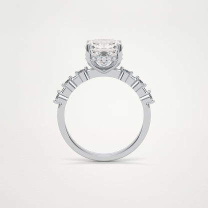 Cushion Dainty & Hidden Halo Moissanite Engagement Ring – 2.15 CT Lab-Created Brilliance in 10K/14K/18K Gold