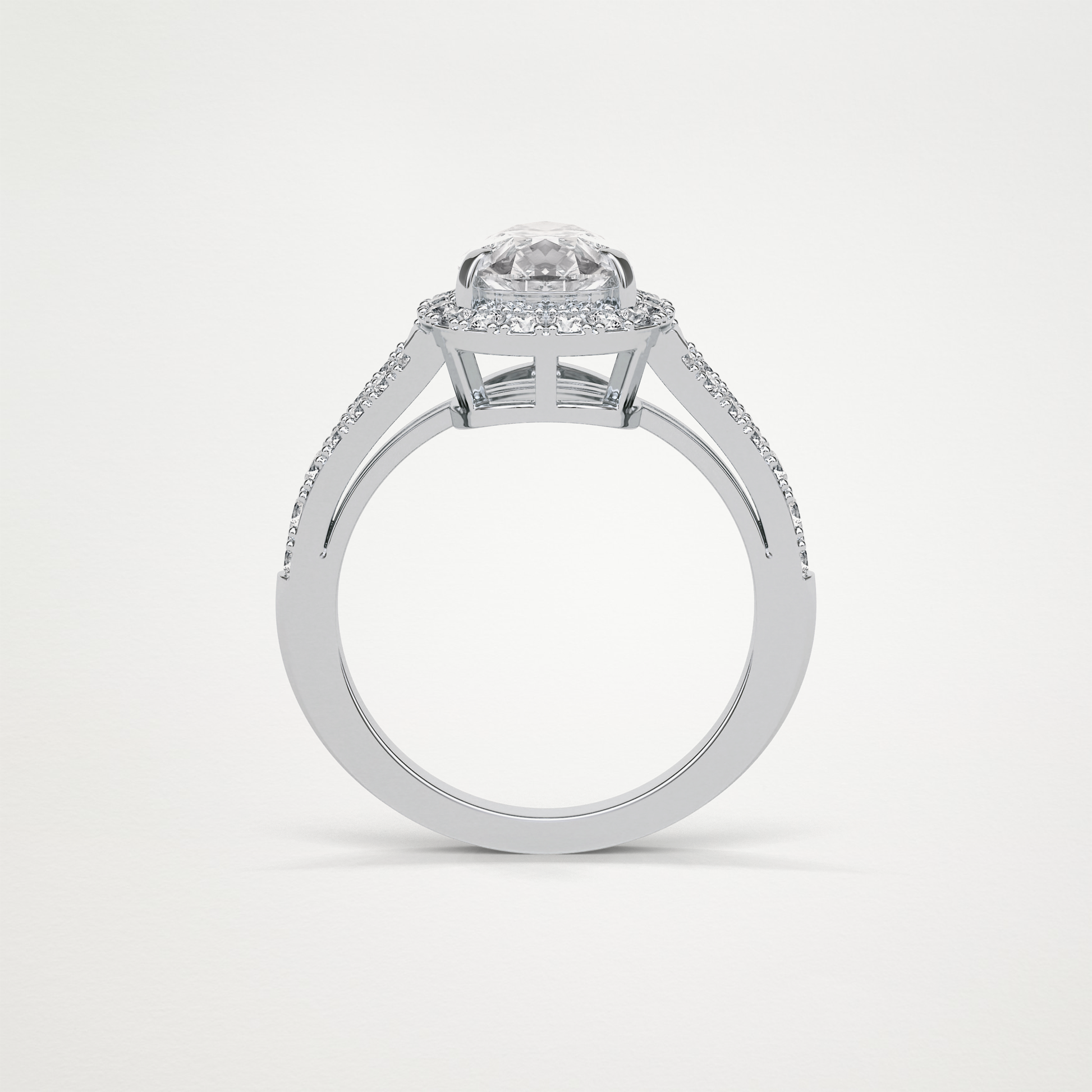 Pear Halo & Split Shank Moissanite Engagement Ring – 3.1 CT Lab-Created Brilliance in 10K/14K/18K Gold