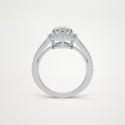 Pear Halo & Split Shank Moissanite Engagement Ring – 3.1 CT Lab-Created Brilliance in 10K/14K/18K Gold