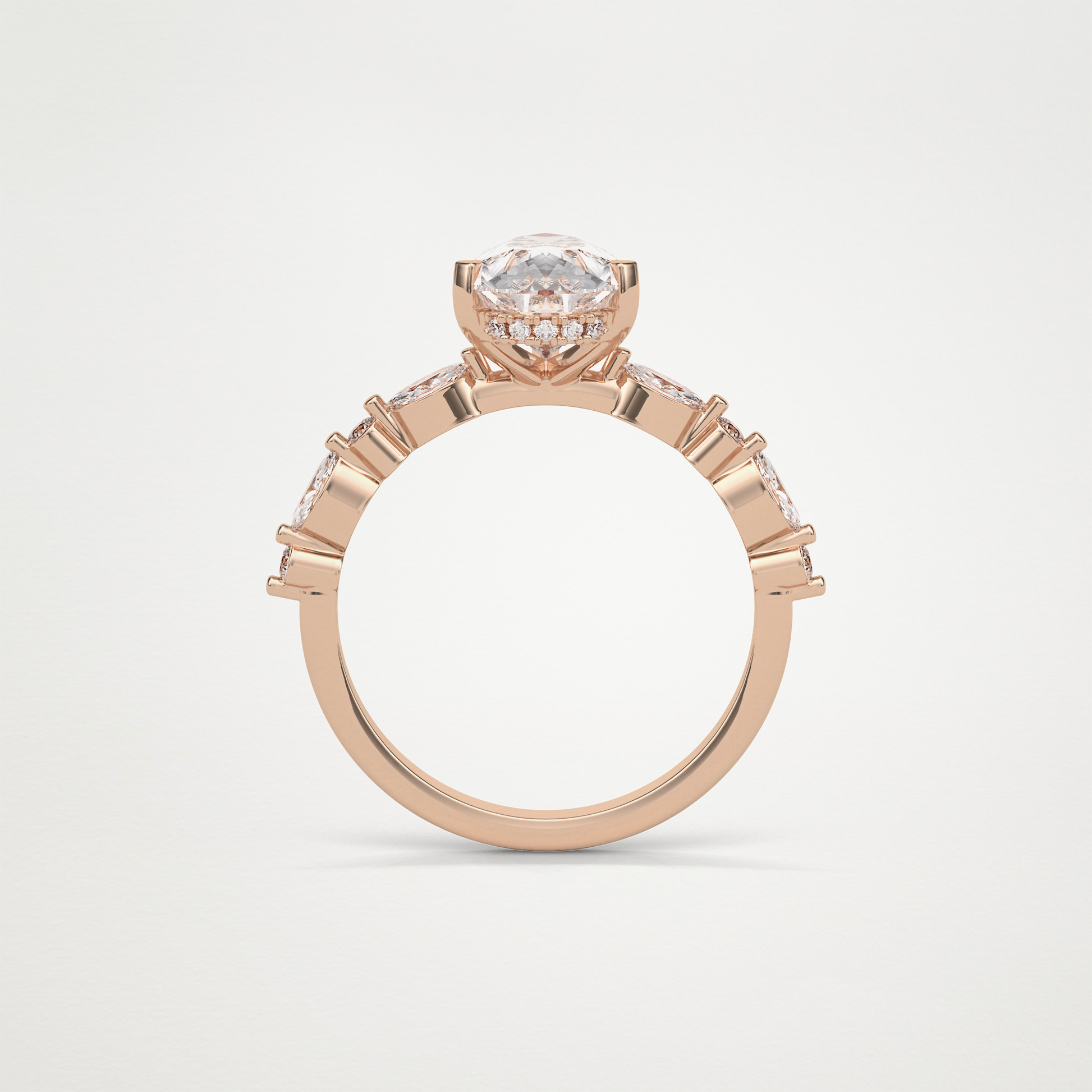 Pear Hidden Halo & Pave Moissanite Engagement Ring – 1.93 CT Lab-Created Brilliance in 10K/14K/18K Gold