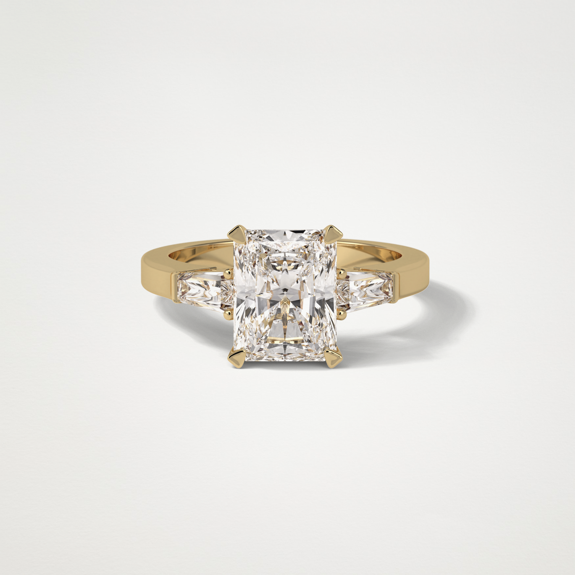 Radiant Three Stones Moissanite Engagement Ring – 2.3 CT Lab-Created Brilliance in 10K/14K/18K Gold 8