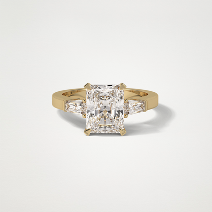Radiant Three Stones Moissanite Engagement Ring – 2.3 CT Lab-Created Brilliance in 10K/14K/18K Gold 8