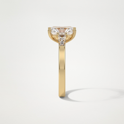 Radiant Three Stones Moissanite Engagement Ring – 2.3 CT Lab-Created Brilliance in 10K/14K/18K Gold 11