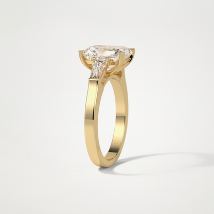 Radiant Three Stones Moissanite Engagement Ring – 2.3 CT Lab-Created Brilliance in 10K/14K/18K Gold 12