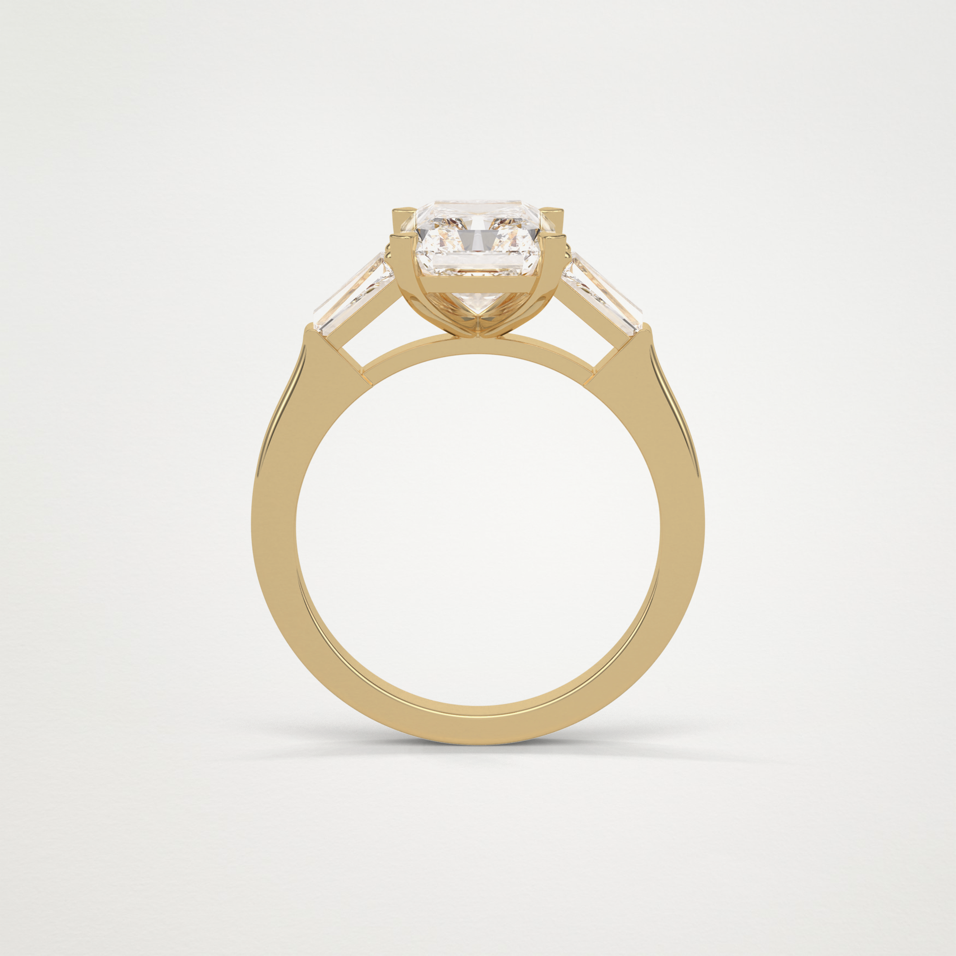 Radiant Three Stones Moissanite Engagement Ring – 2.3 CT Lab-Created Brilliance in 10K/14K/18K Gold 14