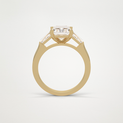 Radiant Three Stones Moissanite Engagement Ring – 2.3 CT Lab-Created Brilliance in 10K/14K/18K Gold 14