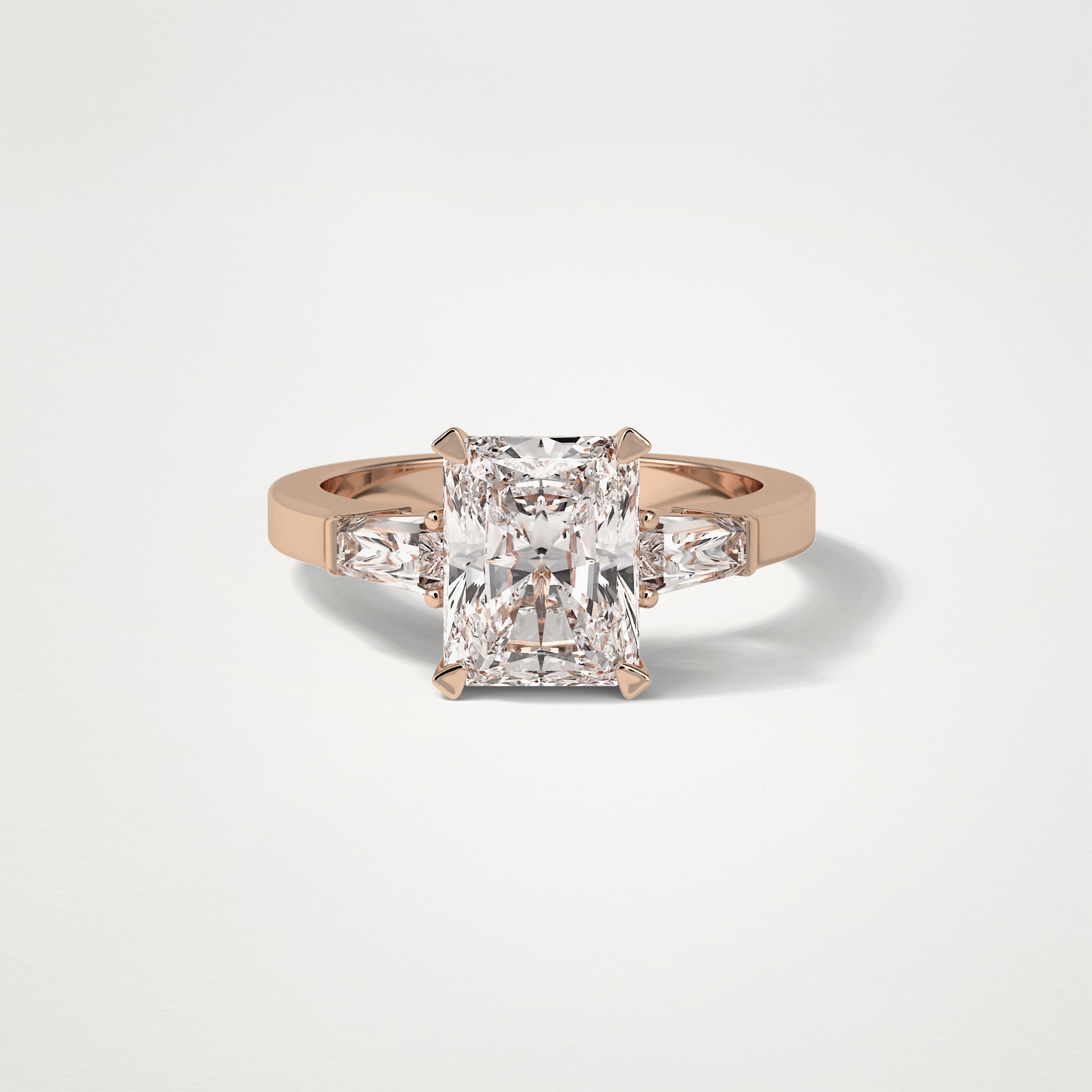 Radiant Three Stones Moissanite Engagement Ring – 2.3 CT Lab-Created Brilliance in 10K/14K/18K Gold 15