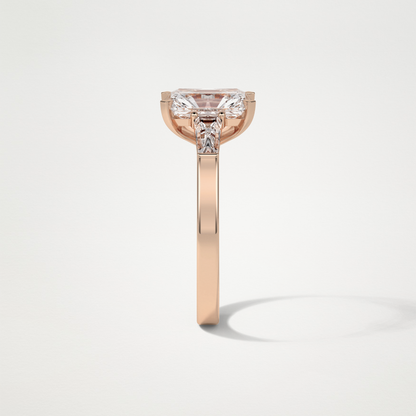 Radiant Three Stones Moissanite Engagement Ring – 2.3 CT Lab-Created Brilliance in 10K/14K/18K Gold 18