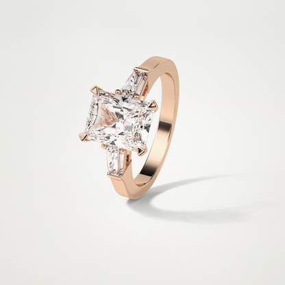 Radiant Three Stones Moissanite Engagement Ring – 2.3 CT Lab-Created Brilliance in 10K/14K/18K Gold 20
