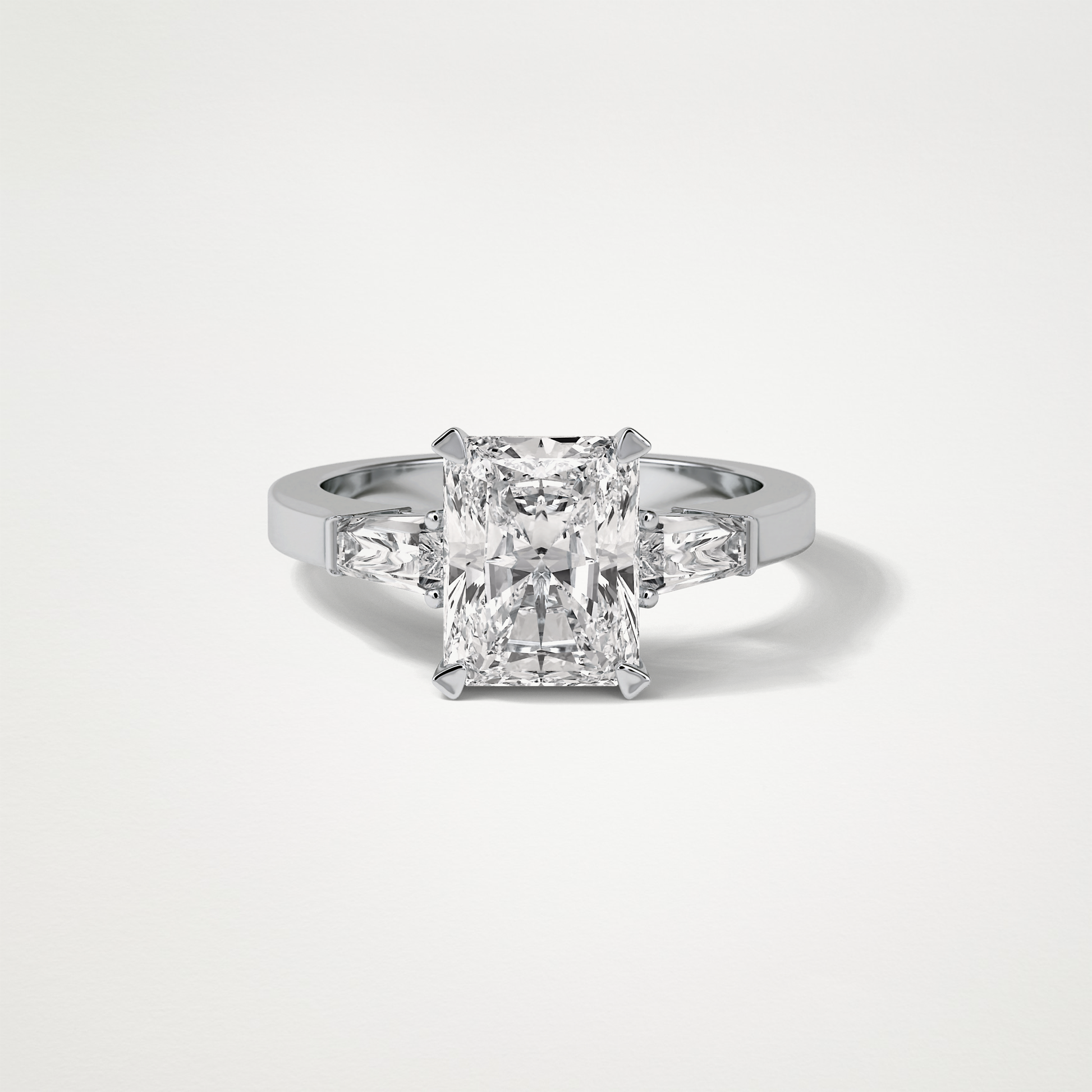 Radiant Three Stones Moissanite Engagement Ring – 2.3 CT Lab-Created Brilliance in 10K/14K/18K Gold 1