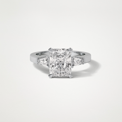 Radiant Three Stones Moissanite Engagement Ring – 2.3 CT Lab-Created Brilliance in 10K/14K/18K Gold 1