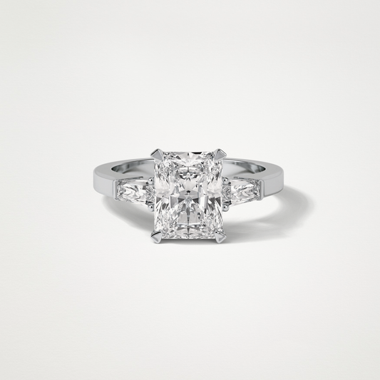 Radiant Three Stones Moissanite Engagement Ring – 2.3 CT Lab-Created Brilliance in 10K/14K/18K Gold 1