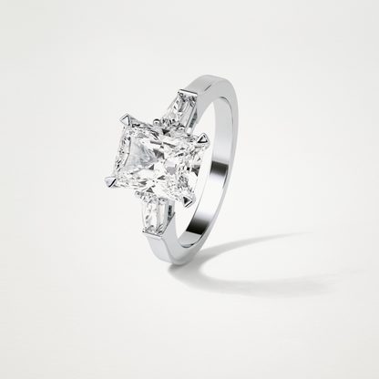 Radiant Three Stones Moissanite Engagement Ring – 2.3 CT Lab-Created Brilliance in 10K/14K/18K Gold 6