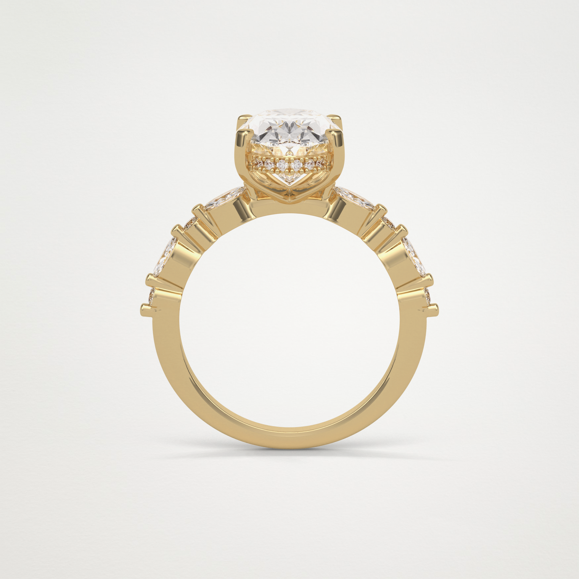 Oval Hidden Halo & Pave Moissanite Engagement Ring – 4 CT Lab-Created Brilliance in 10K/14K/18K Gold