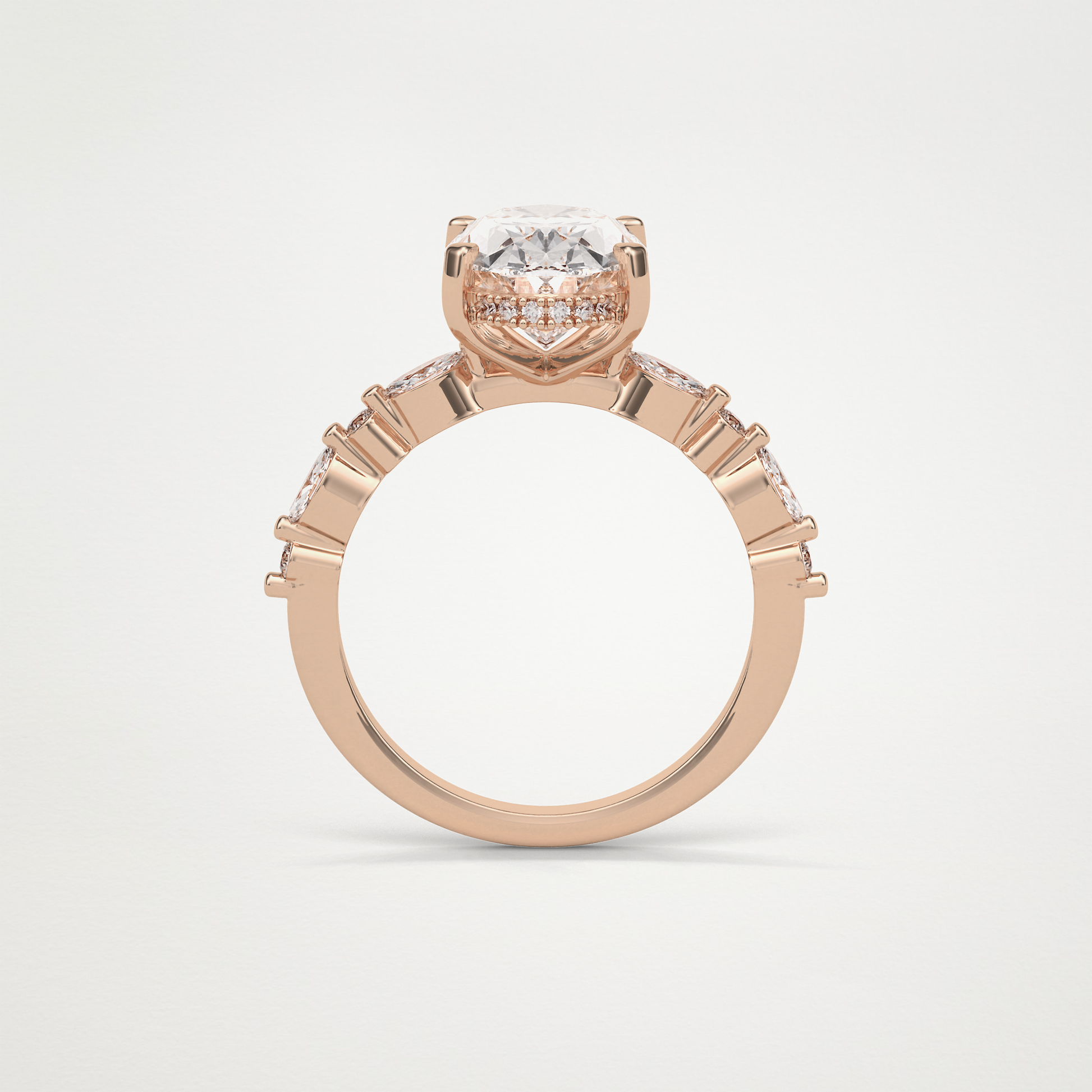 Oval Hidden Halo & Pave Moissanite Engagement Ring – 4 CT Lab-Created Brilliance in 10K/14K/18K Gold