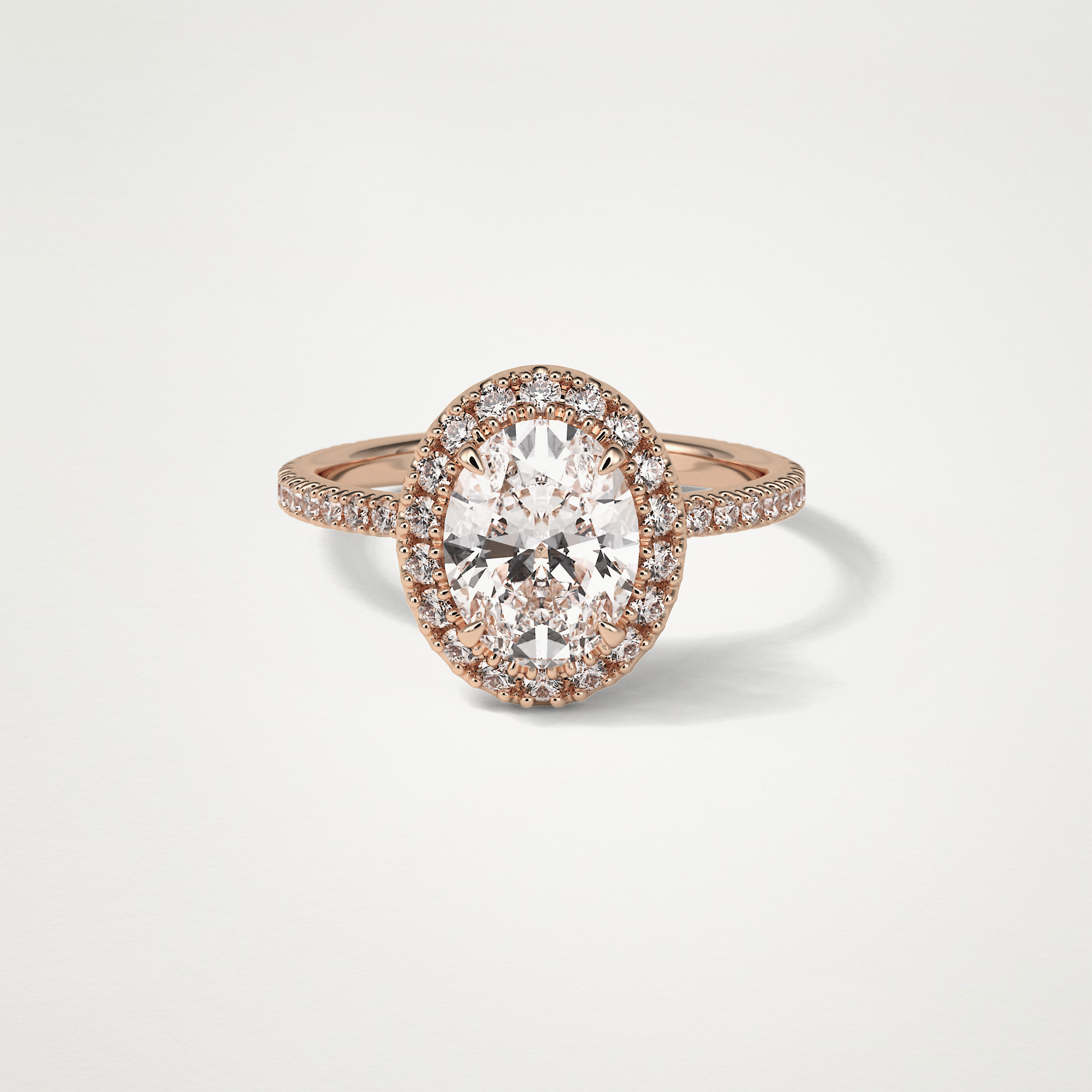 Oval Halo & Pave Moissanite Engagement Ring – 1.91 CT Lab-Created Brilliance in 10K/14K/18K Gold