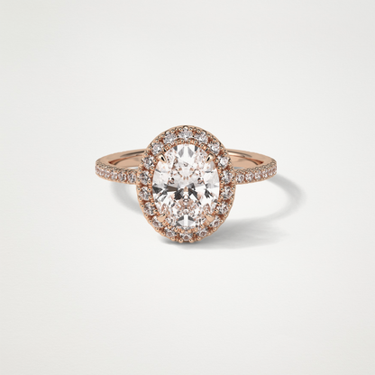 Oval Halo & Pave Moissanite Engagement Ring – 1.91 CT Lab-Created Brilliance in 10K/14K/18K Gold
