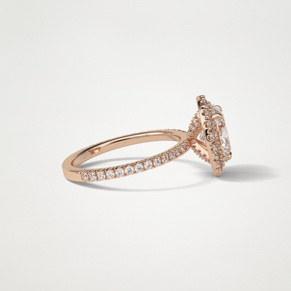 Oval Halo & Pave Moissanite Engagement Ring – 1.91 CT Lab-Created Brilliance in 10K/14K/18K Gold