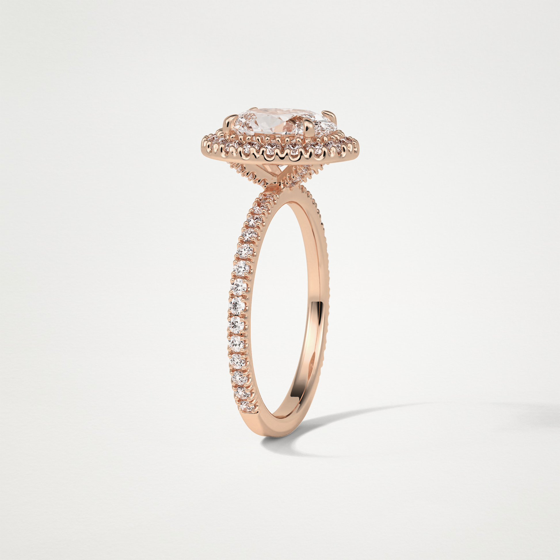 Oval Halo & Pave Moissanite Engagement Ring – 1.91 CT Lab-Created Brilliance in 10K/14K/18K Gold