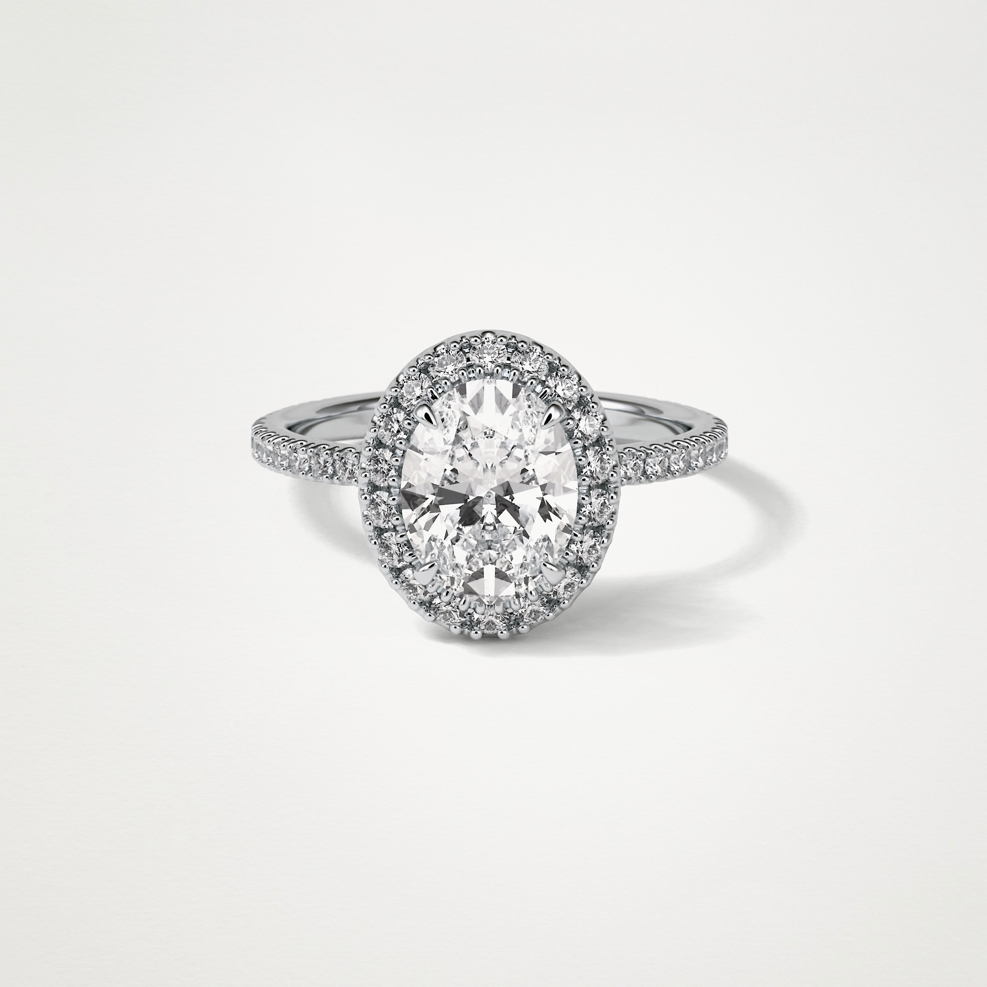 Oval Halo & Pave Moissanite Engagement Ring – 1.91 CT Lab-Created Brilliance in 10K/14K/18K Gold
