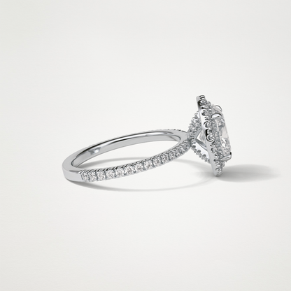 Oval Halo & Pave Moissanite Engagement Ring – 1.91 CT Lab-Created Brilliance in 10K/14K/18K Gold