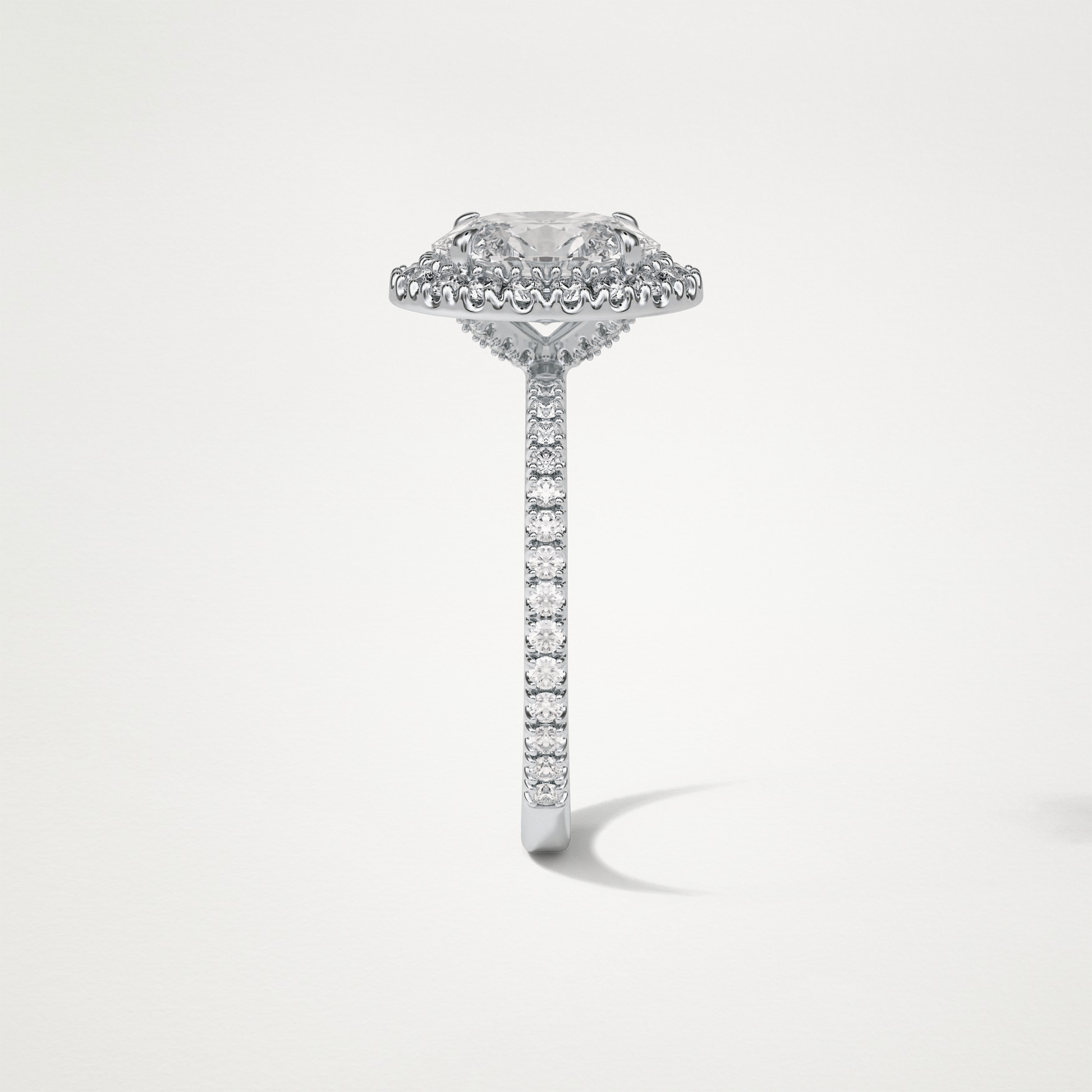 Oval Halo & Pave Moissanite Engagement Ring – 1.91 CT Lab-Created Brilliance in 10K/14K/18K Gold