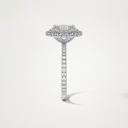 Oval Halo & Pave Moissanite Engagement Ring – 1.91 CT Lab-Created Brilliance in 10K/14K/18K Gold