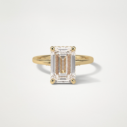 Emerald Hidden Halo Moissanite Engagement Ring – 4.15 CT Lab-Created Brilliance in 10K/14K/18K Gold 8