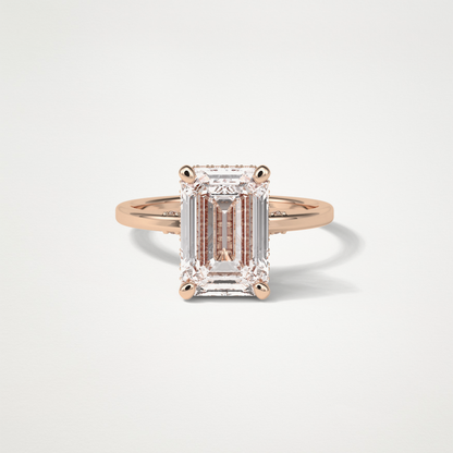 Emerald Hidden Halo Moissanite Engagement Ring – 4.15 CT Lab-Created Brilliance in 10K/14K/18K Gold 15