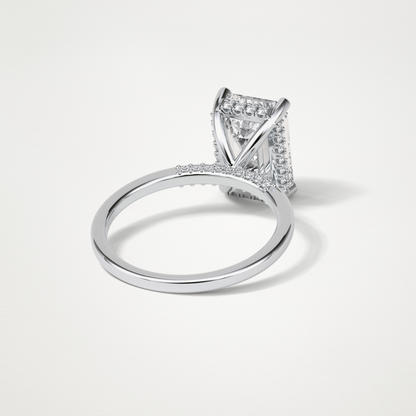 Emerald Hidden Halo Moissanite Engagement Ring – 4.15 CT Lab-Created Brilliance in 10K/14K/18K Gold 2
