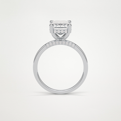 Emerald Hidden Halo Moissanite Engagement Ring – 4.15 CT Lab-Created Brilliance in 10K/14K/18K Gold 7